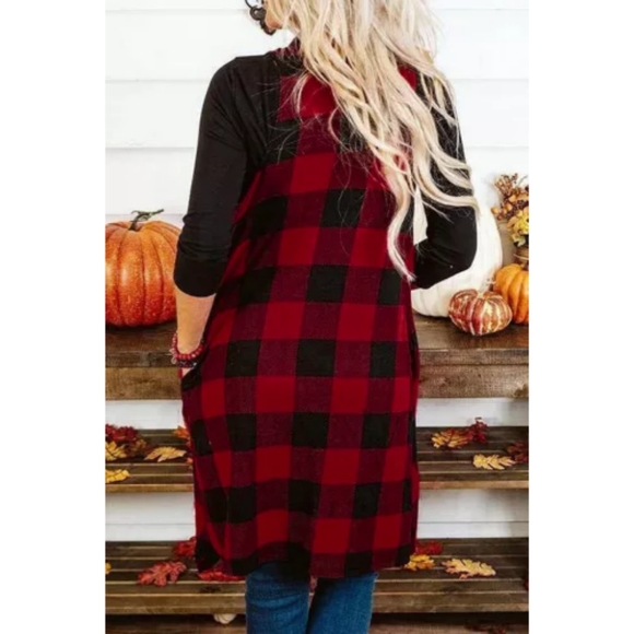 🖤LAST ONE Buffalo Plaid Asymmetrical Cardigan - Picture 5 of 7